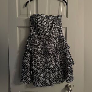 White House Black Market navy tiered dress size 8